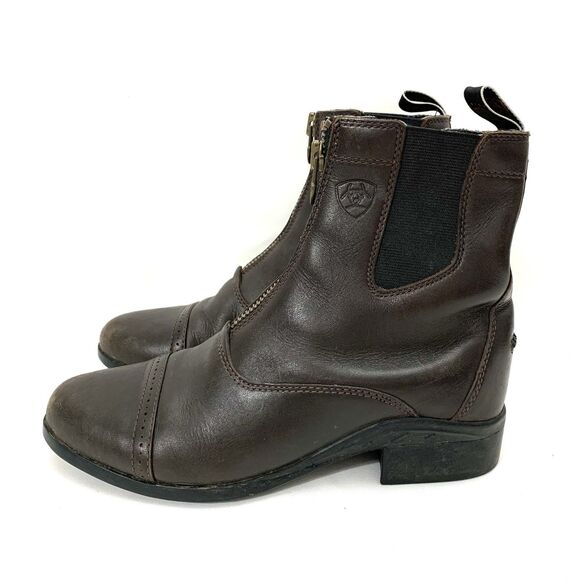 Ariat Heritage Paddock Zip Boots Womens 7B Brown Leather Western Riding Shoes - Picture 1 of 15